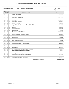 1.4 GİDERLERİN EKONOMİK SINIFLANDIRILMASI TABLOSU 630