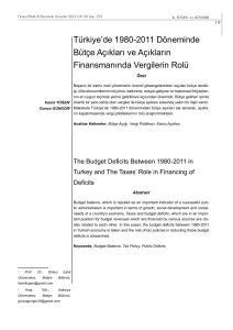 Türkiye`de 1980-2011 Döneminde Bütçe Açıkları ve Açıkların