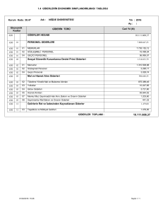 1.4 GİDERLERİN EKONOMİK SINIFLANDIRILMASI TABLOSU 630