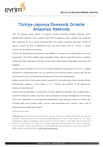 Türkiye-Japonya Ekonomik Ortaklık Anlaşması Hakkında