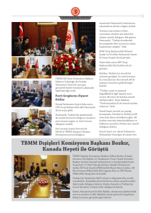 TBMM Dışişleri Komisyonu Başkanı Bozkır, Kanada Heyeti ile Görüştü