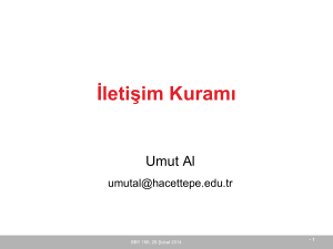 İletişim Kuramı - Hacettepe Üniversitesi