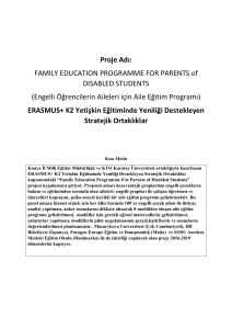Proje Adı: FAMILY EDUCATION PROGRAMME FOR PARENTS of