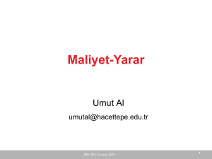 Maliyet-Yarar - Hacettepe Üniversitesi