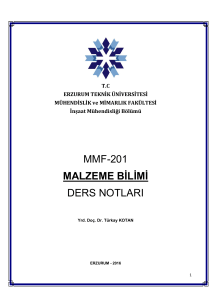 malzeme bilimi - Erzurum Teknik Üniversitesi