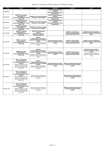 MASTER`S and DOCTORAL COURSE SCHEDULE FOR FOREIGN