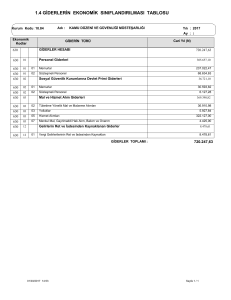 1.4 giderlerin ekonomik sınıflandırılması tablosu