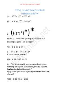 teog -1 matematik dersi deneme sınavı