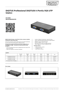 DIGITUS Professional DIGITUS® 4 Portlu VGA UTP Uzatıcı