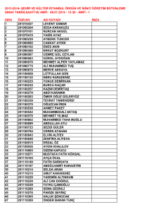 2013-2014- şehir ve kültür istanbul örgün ve ikinci öğretim